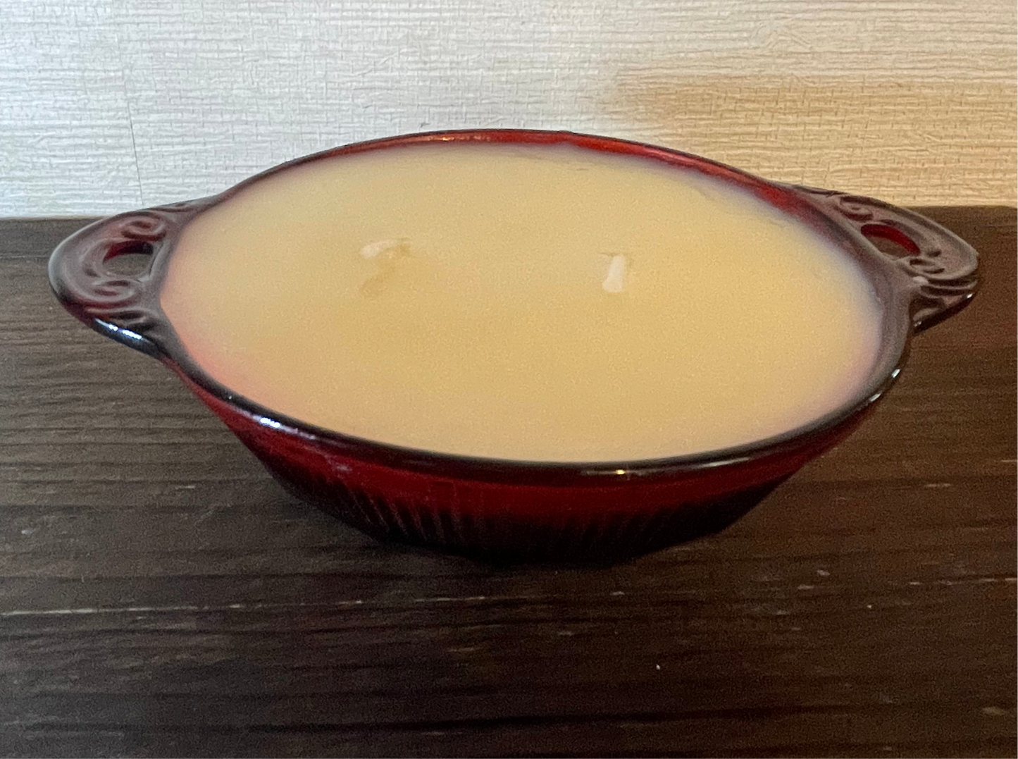 Anchor Hocking Ruby Red Berry Bowl Scented Soy Candle; Festivus