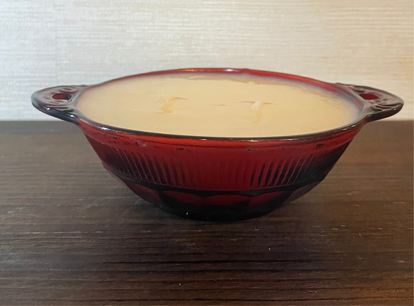 Anchor Hocking Ruby Red Berry Bowl Scented Soy Candle; Festivus