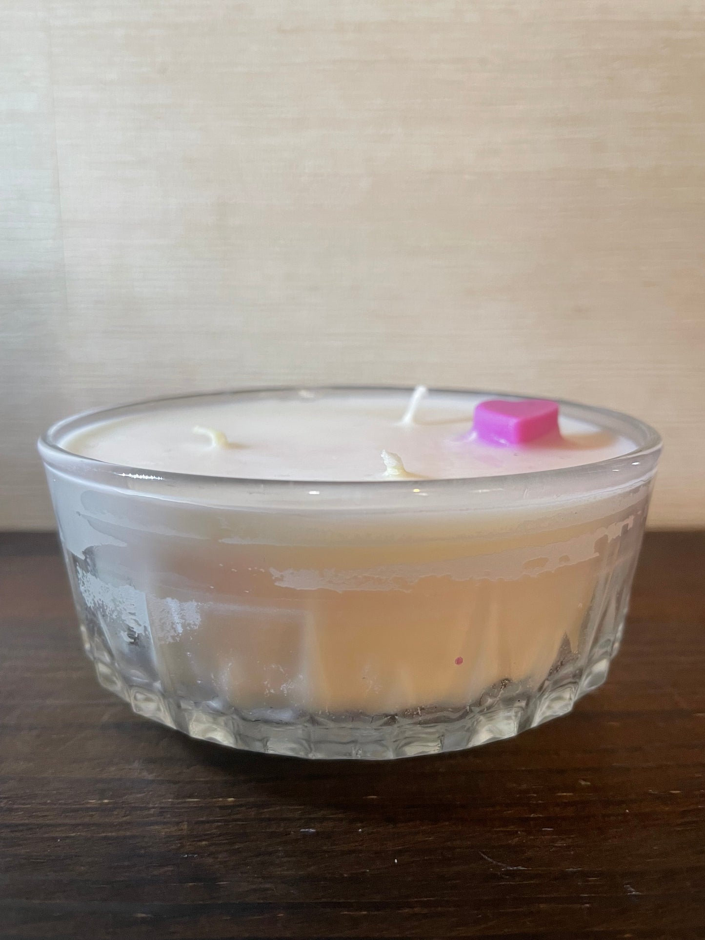Crystal Cut Glass Bowl Scented Soy Candle; BE Mine