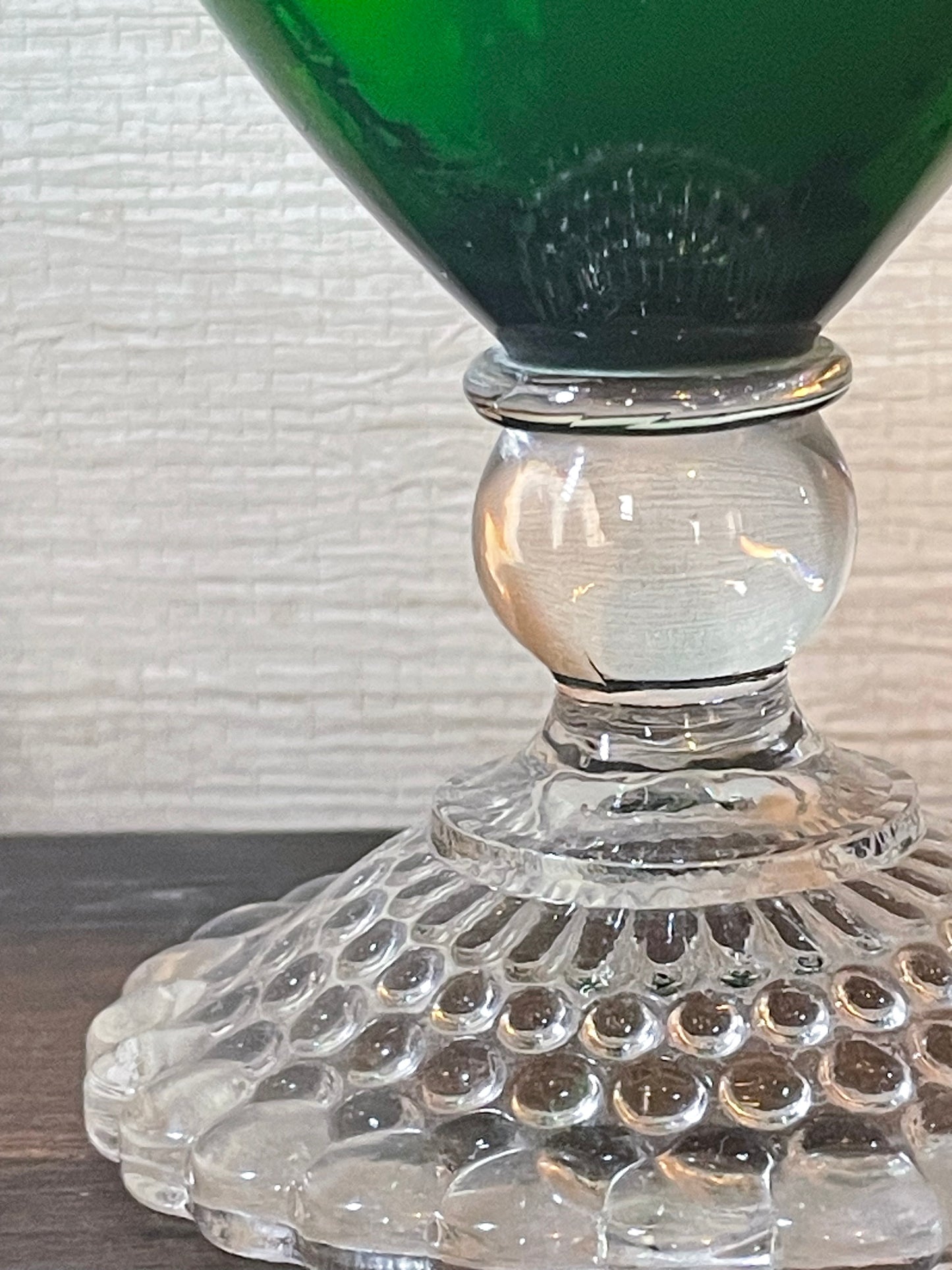 Bubble Footed Green Goblet Scented Soy Candle; I Smell Snow