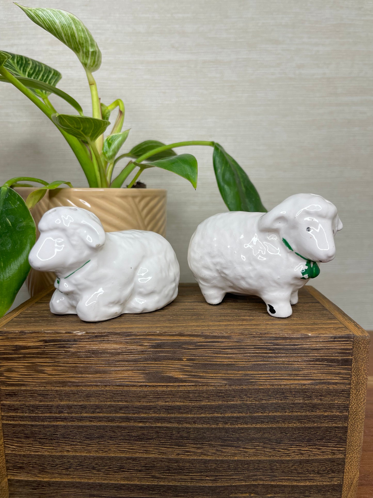 Vintage Porcelain Sheep Salt & Pepper Shakers