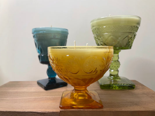 Fall Candle in a Vintage Glass Colored Vessel 10/22 Other Half Brewing
