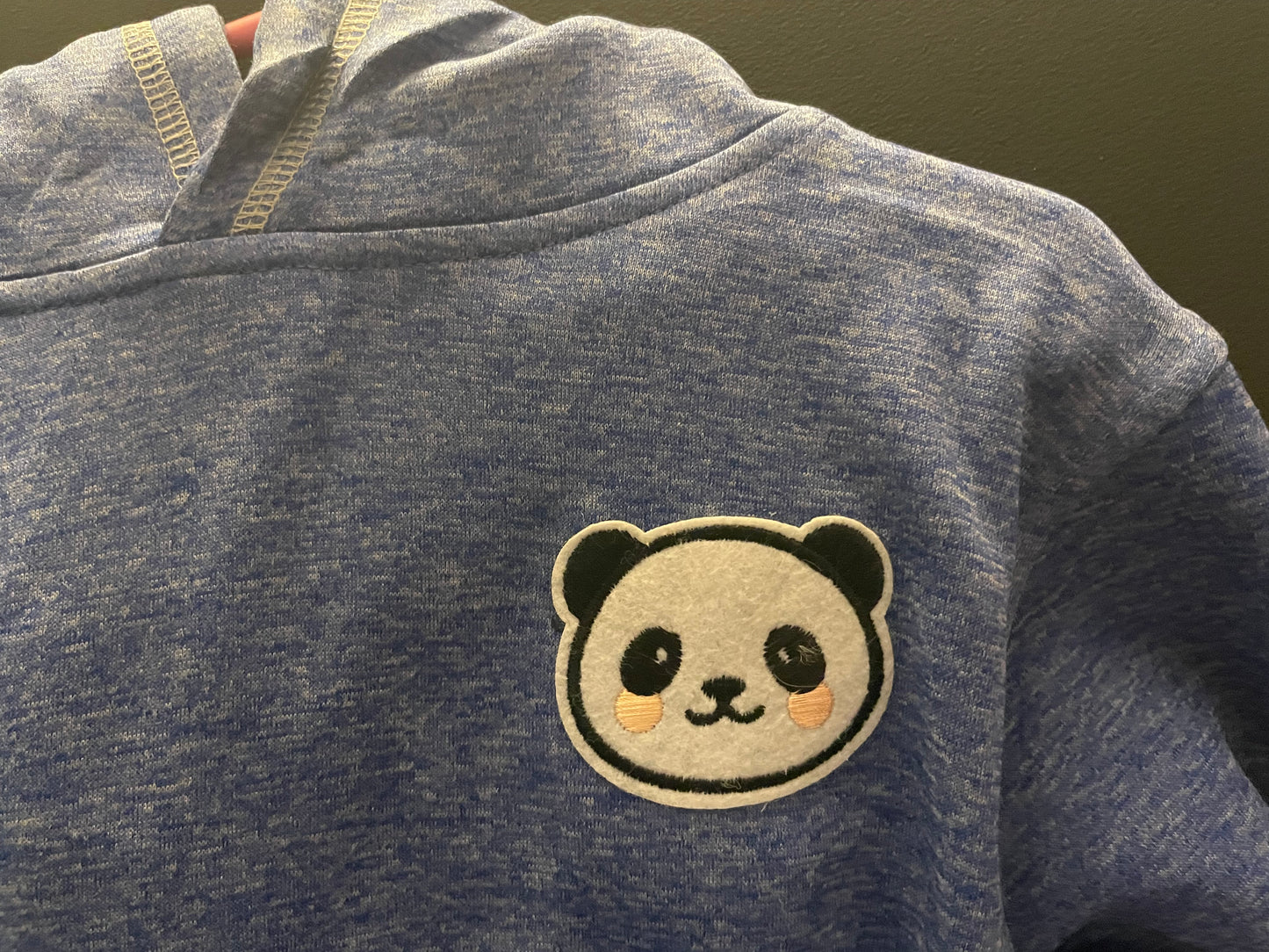 Kids Hooded Long Sleeve Panda Patch Sweatshirt