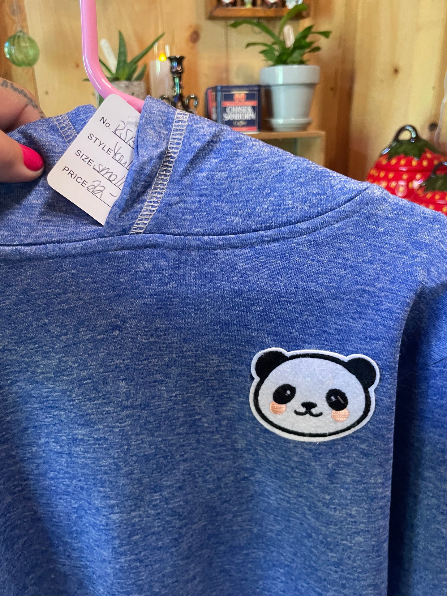 Kids Hooded Long Sleeve Panda Patch Sweatshirt