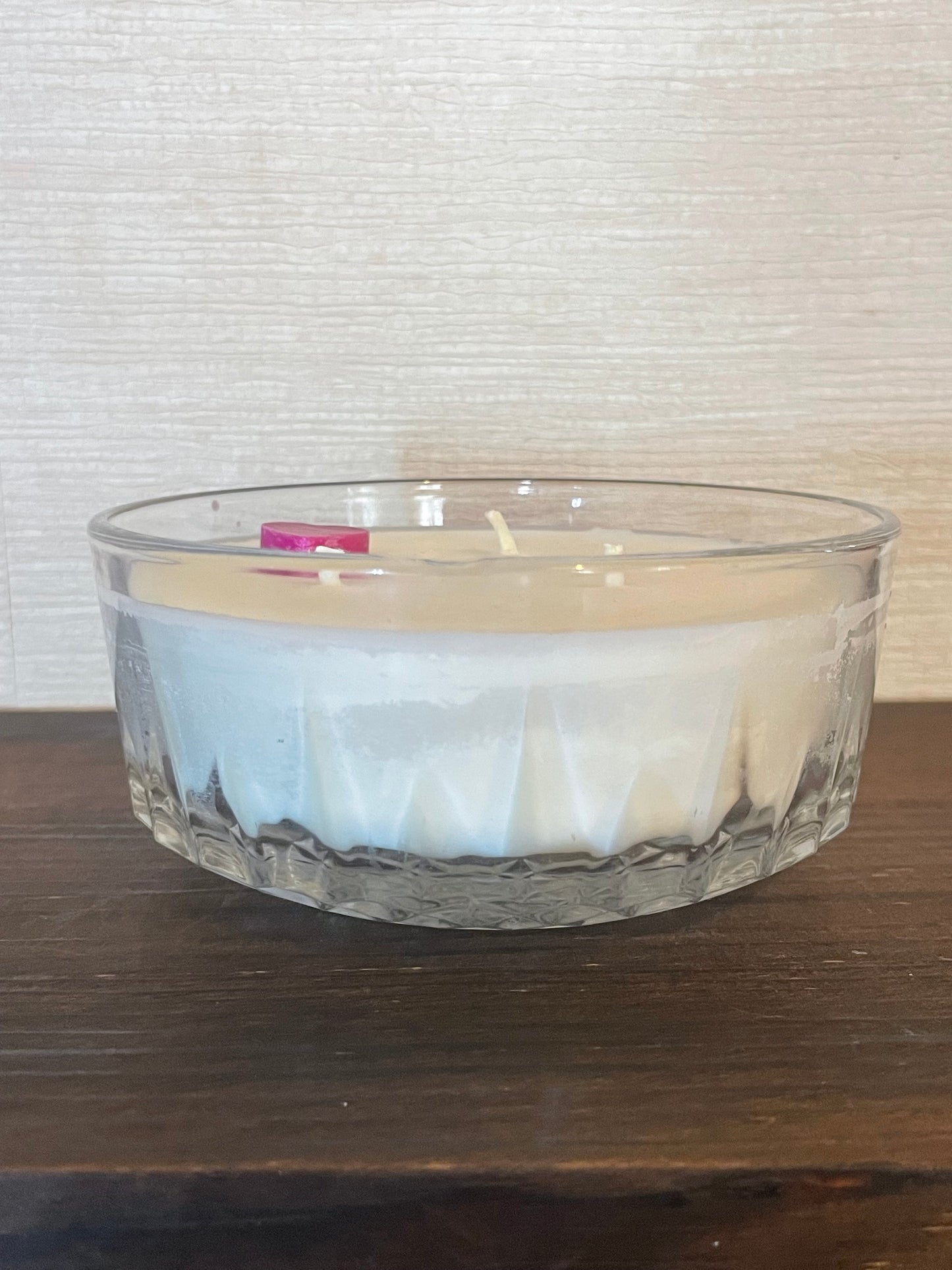 Crystal Cut Glass Bowl Scented Soy Candle; BE Mine