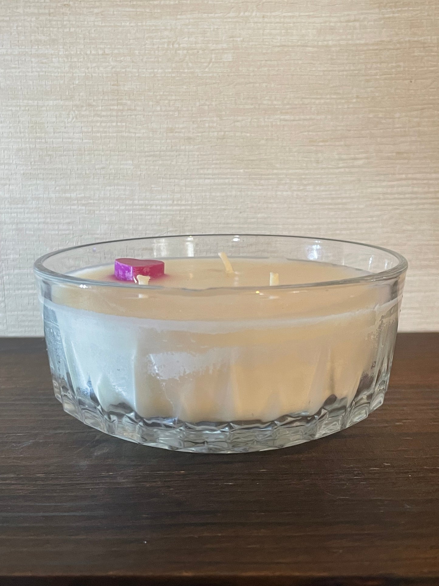 Crystal Cut Glass Bowl Scented Soy Candle; BE Mine