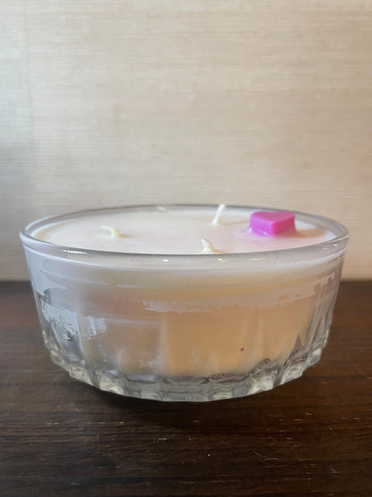 Crystal Cut Glass Bowl Scented Soy Candle; BE Mine