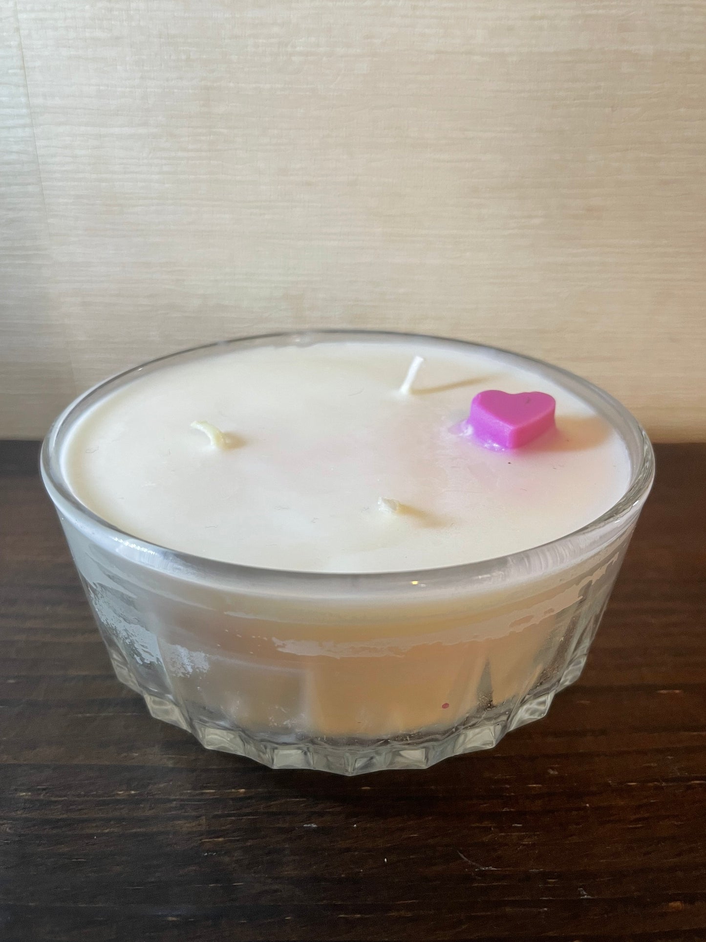 Crystal Cut Glass Bowl Scented Soy Candle; BE Mine