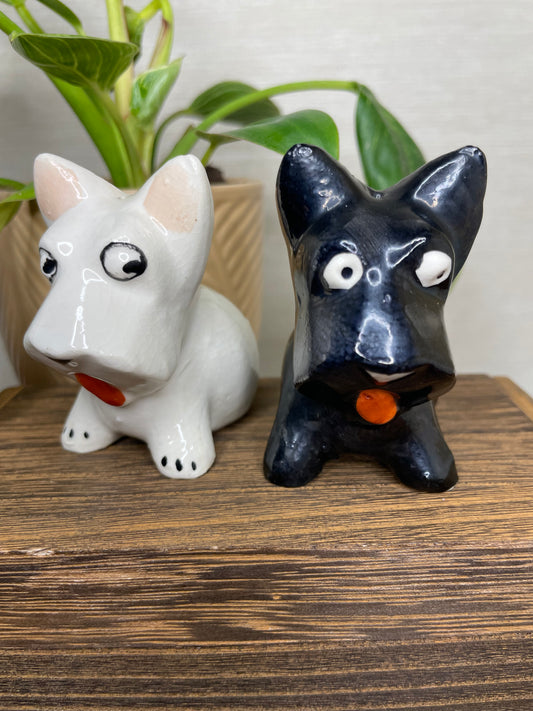 Vintage Black and White Scottie Salt & Pepper Shakers