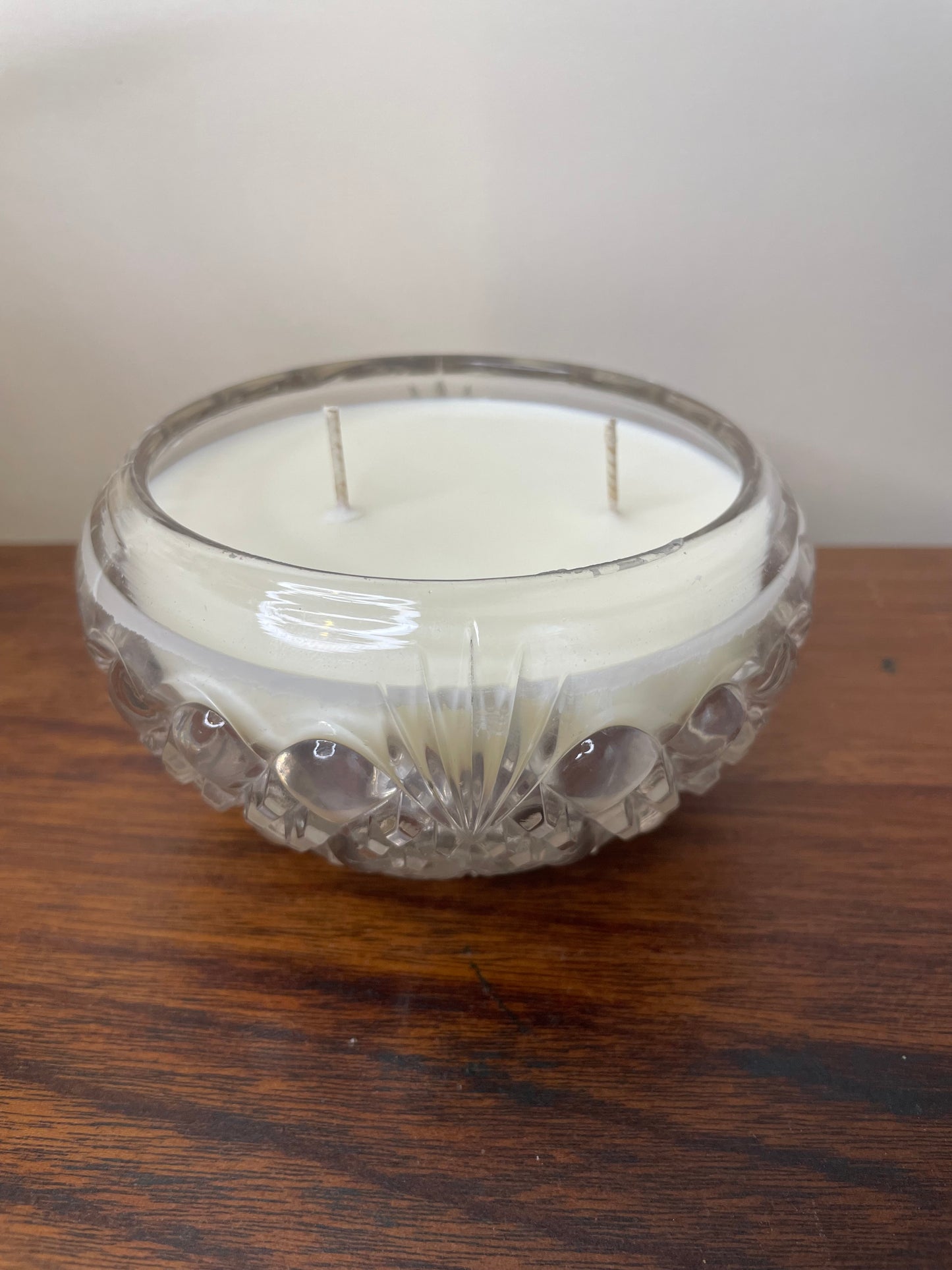 Soy Candle in Clear Glass Vintage Vessel